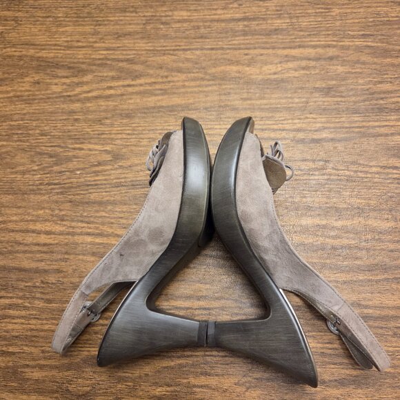 DANIELE TUCCI Women's Brushed Suede Leather Upper Open Toe Slingback Heels 7.5M - Picture 6 of 15